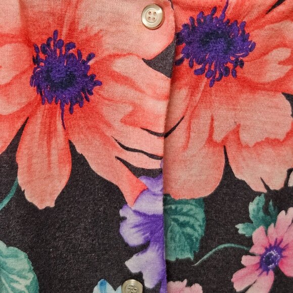 Vintage Lorraine Floral Button Down House Dress S Polyester Short Sleeve USA - Picture 9 of 10